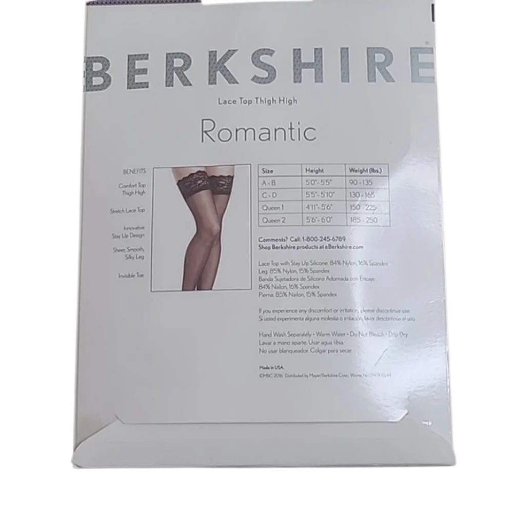 Berkshire Romantic Black Queen Lace Top Thigh Highs